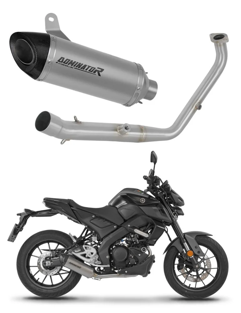 Ligne d'échappement complète Dominator HP8 Titane pour Yamaha MT 125 Euro 5+ (2024-2026)