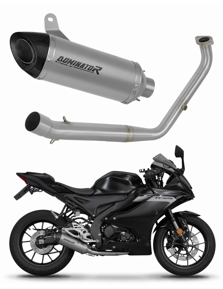 Ligne d'échappement complète Dominator HP8 Titane pour Yamaha YZF R125 Euro 5 (2021-2024)
