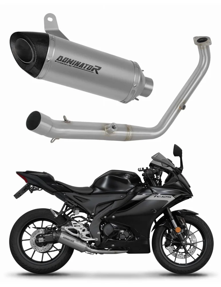 Ligne d'échappement complète Dominator HP8 Titane pour Yamaha YZF R125 Euro 5+ (2024-2025)