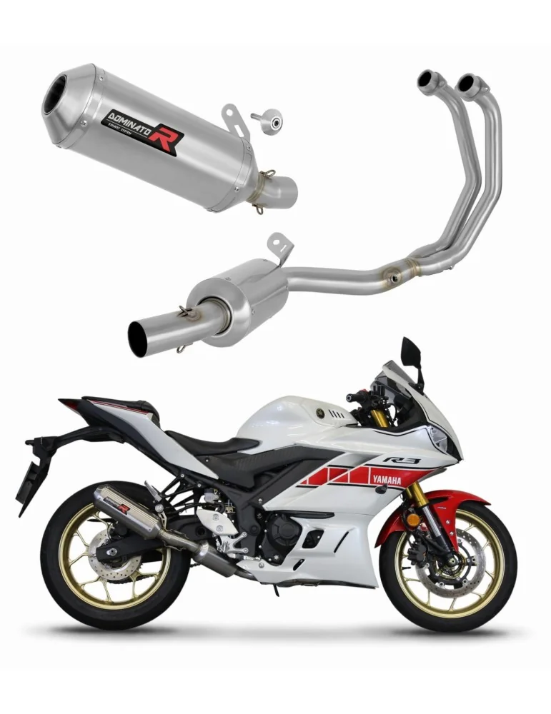 Ligne d'échappement complète inox Dominator OV G2 pour Yamaha YZF-R3 (2019-2024) - réf. YA147DEXA