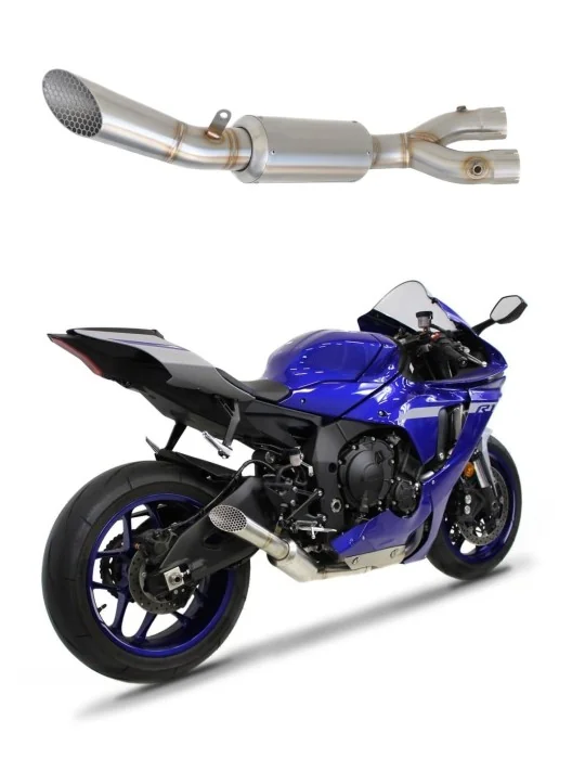 Décatalyseur inox Dominator GP3 pour Yamaha YZF R1 1000 RN49 2017-2019, vue 1