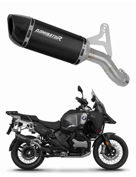 Silencieux slip-on Dominator HP6 Noir pour BMW R1300GS Adventure 2024-2025, vue 1