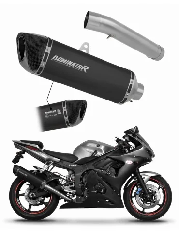 Silencieux slip-on homologué Dominator HP6 Noir pour Yamaha YZF R6 (2003-2005)