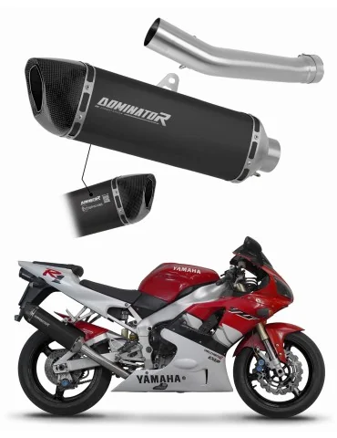 Silencieux slip-on homologué Dominator HP6 Noir pour Yamaha YZF R1 1000 RN04 (2000-2001)