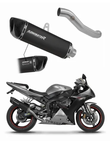 Silencieux slip-on homologué Dominator HP6 Noir pour Yamaha YZF R1 1000 RN09 (2002-2003)