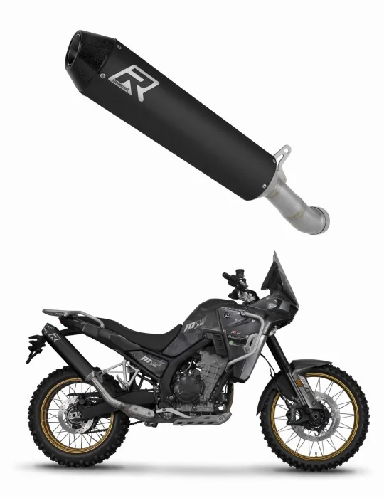Silencieux slip-on Dominator MX2 Noir pour Kove 800 X Pro Adventure 2023-2026, vue 1