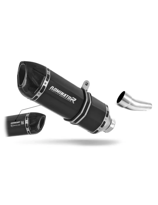 Silencieux slip-on homologué Dominator HP1 Noir pour Kawasaki ZX6R 636 2009-2016, vue 1