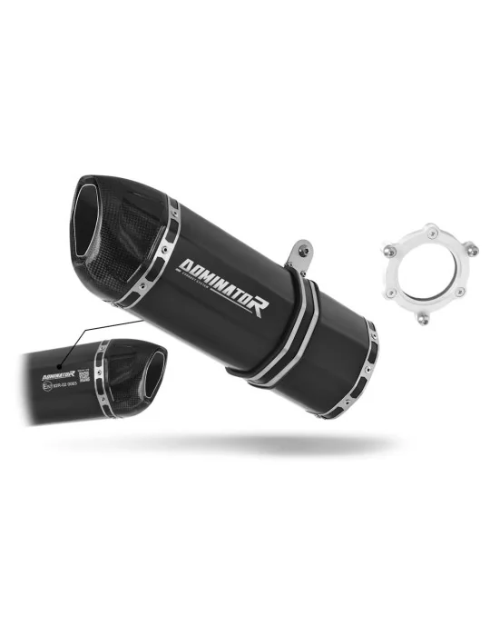 Silencieux bolt-on homologué Dominator HP1 Noir pour Kawasaki ZX6R 1995-1997, vue 1