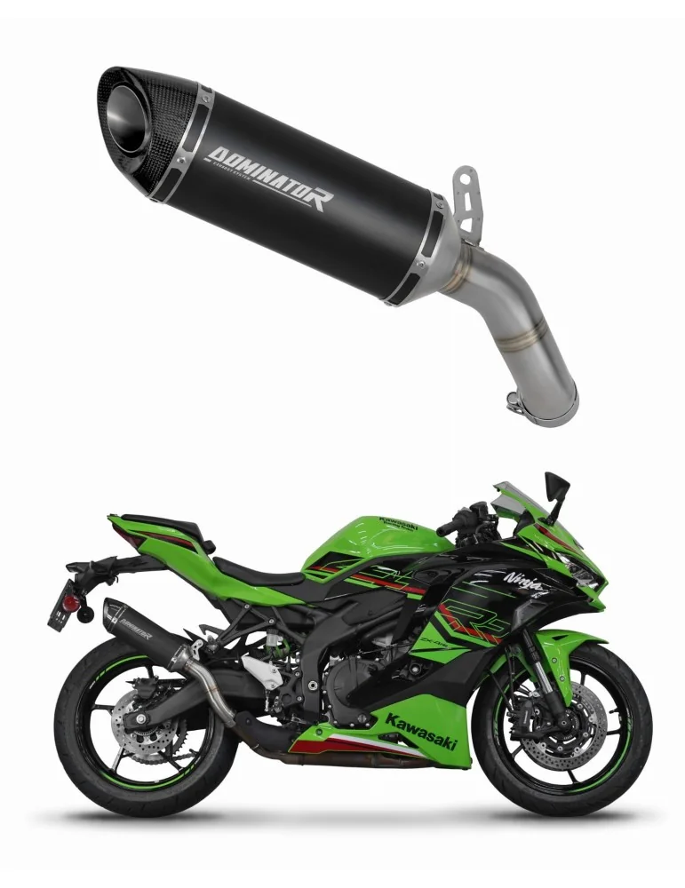 Silencieux slip-on Dominator HP8 Noir pour Kawasaki ZX-4R / RR (2023-2024)