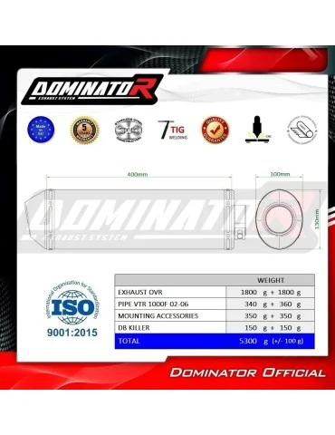 Silencieux slip-on Dominator OVR pour Honda VTR 1000F Firestorm (2002-2006)