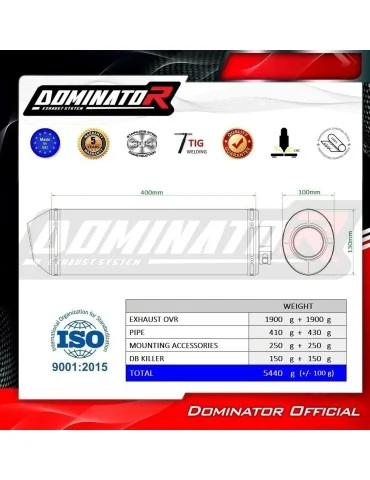 Silencieux slip-on Dominator OVR pour Honda CBF 1000 (2006-2009)