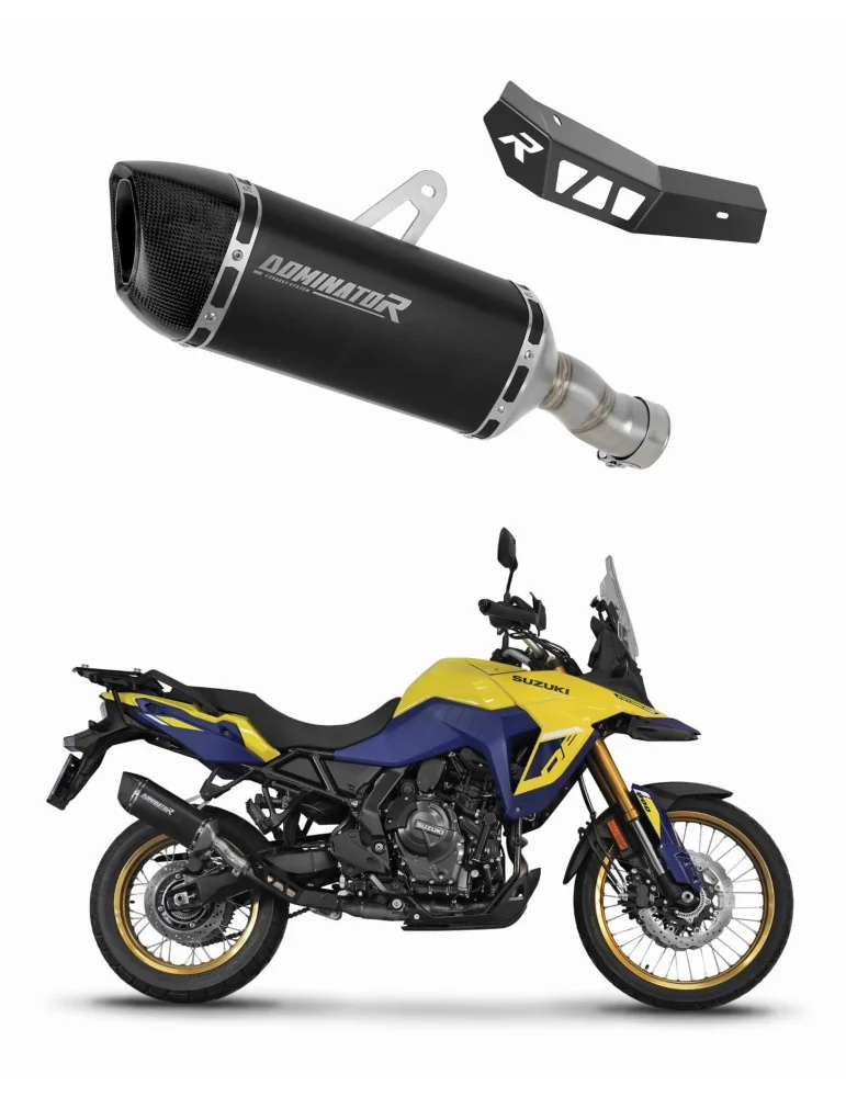 Silencieux slip-on Dominator HP6 Noir pour Suzuki V-Strom 800 SE / DE (2023-2024)