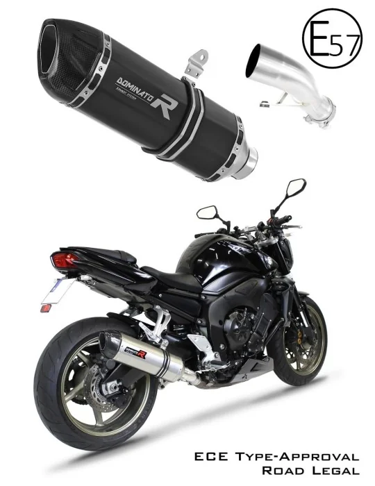 Silencieux slip-on homologué Dominator HP1 Noir pour Yamaha FZ1 Fazer 1000 2006-2015, vue 1