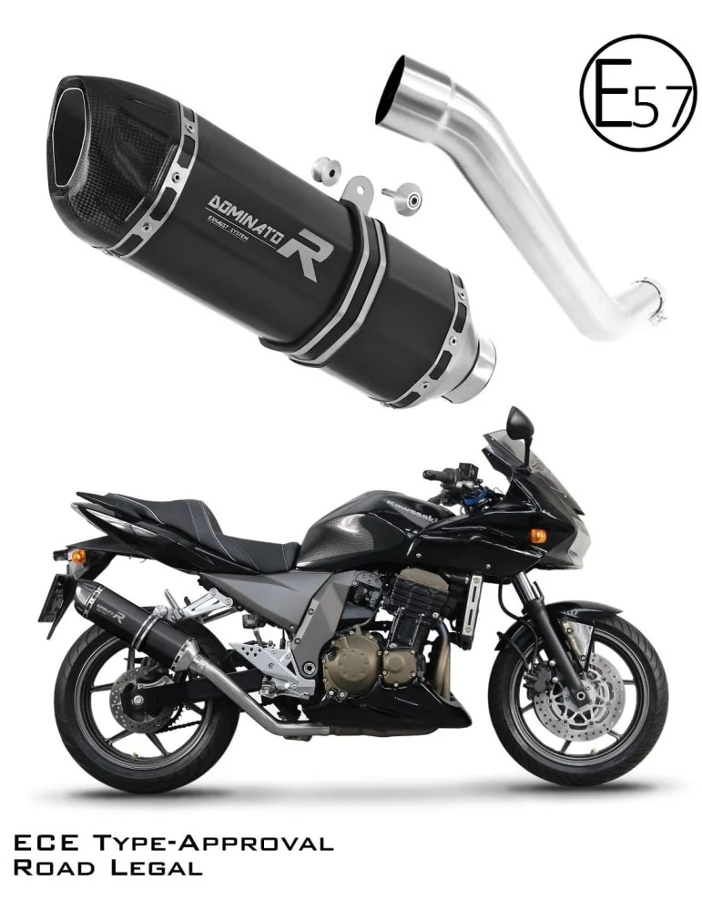 Silencieux slip-on homologué Dominator HP1 Noir pour Kawasaki Z750 (2004-2006)