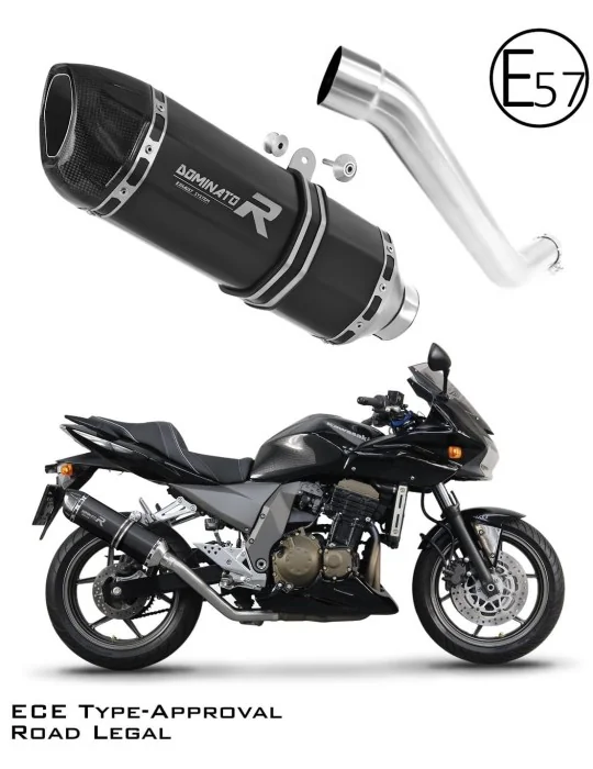 Silencieux slip-on homologué Dominator HP1 Noir pour Kawasaki Z750 2004-2006, vue 1