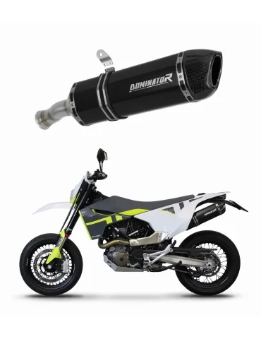 Silencieux slip-on Dominator HP1 Noir pour Husqvarna 701 SM Supermoto (2021-2023)