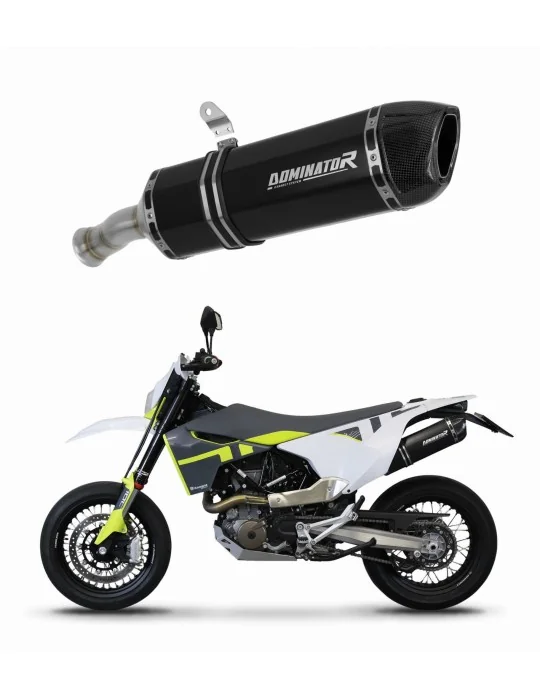 Silencieux slip-on Dominator HP1 Noir pour Husqvarna 701 SM Supermoto 2021-2023, vue 1