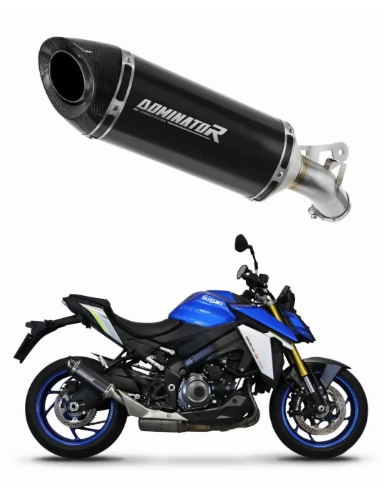 Silencieux slip-on Dominator HP8 Noir pour Suzuki GSX-S 1000 / 1000 GT / 950 2021-2024, vue 1