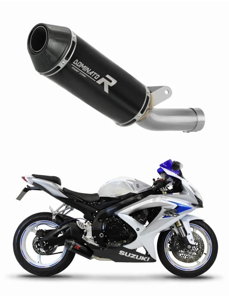 Silencieux slip-on Dominator HP3 Noir Low Level pour Suzuki GSXR 600 K8 K9 L0 (2008-2010)