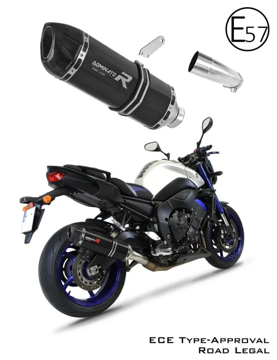 Silencieux slip-on homologué Dominator HP1 Noir pour Yamaha FZ 8 N / FZ8 S Fazer 2010-2016, vue 1