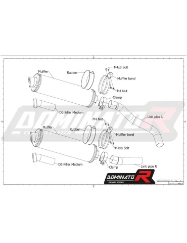 Silencieux slip-on homologué Dominator ROND pour Kawasaki Z1000 (2007-2009)