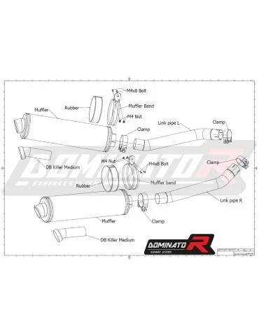 Silencieux slip-on homologué Dominator ROND pour Kawasaki Z1000 (2003-2006)