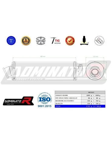 Silencieux slip-on Dominator ST pour Triumph Speed Triple 1050 (2005-2010)