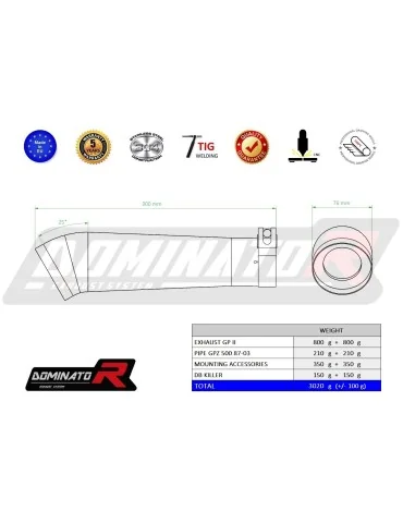 Silencieux slip-on Dominator GP2 pour Kawasaki GPZ 500 (1987-2003)
