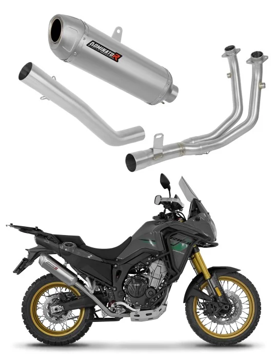 Ligne d'échappement complète inox Dominator S6 pour Rieju Aventura 500 2023-2026, vue 1