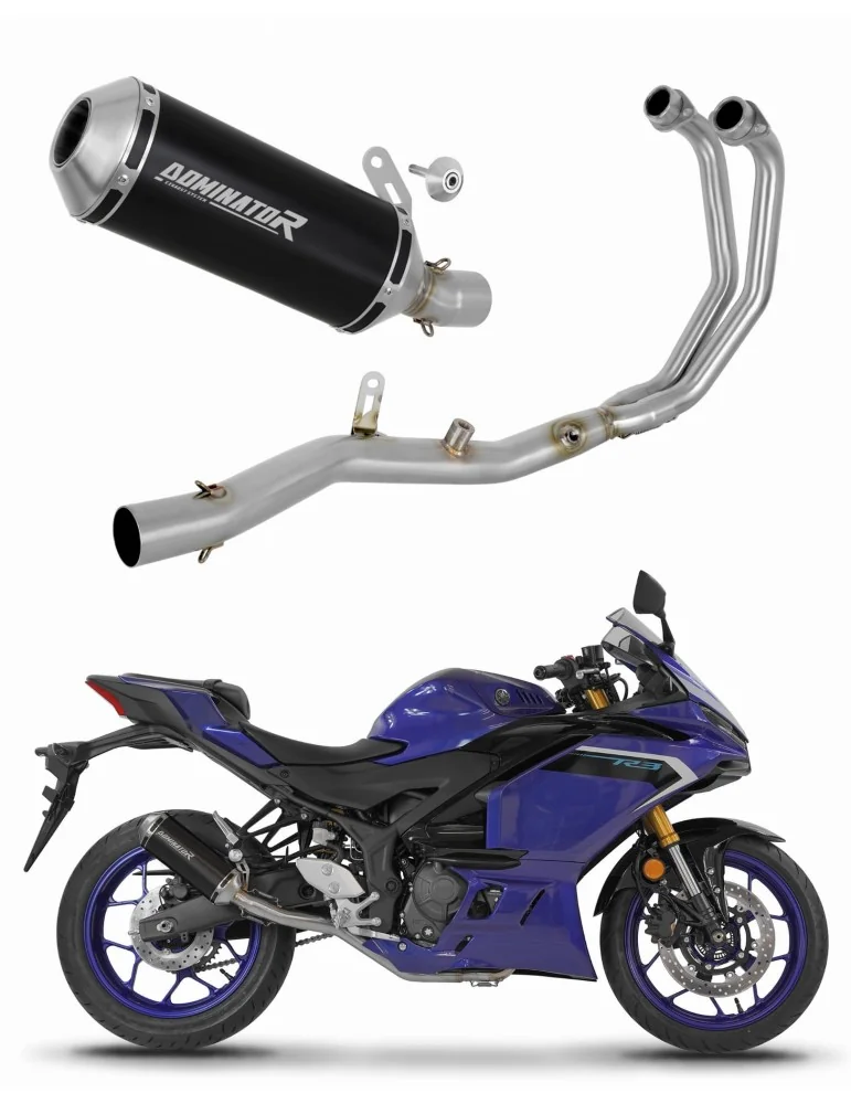 Ligne d'échappement complète inox Dominator OV G2 Noir pour Yamaha YZF-R3 (2025-2026)