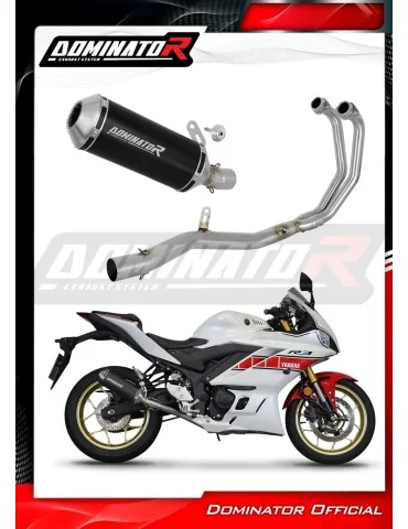Ligne d'échappement complète inox Dominator OV G2 Noir pour Yamaha YZF-R3 (2019-2024) - réf. YA147DABL