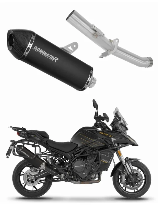 Silencieux slip-on Dominator HP7 Noir pour QJ Motor SRT 900 S / SX 2025-2026, vue 1