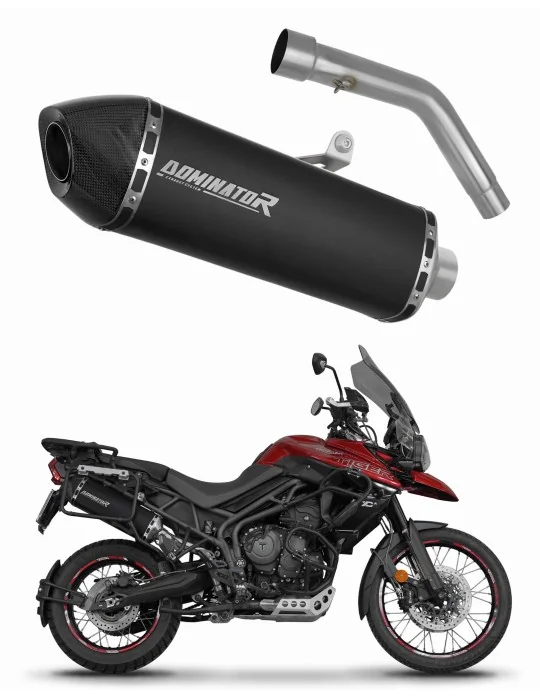 Silencieux slip-on Dominator HP7 Noir pour Triumph Tiger 800 XCA 2018-2020, vue 1