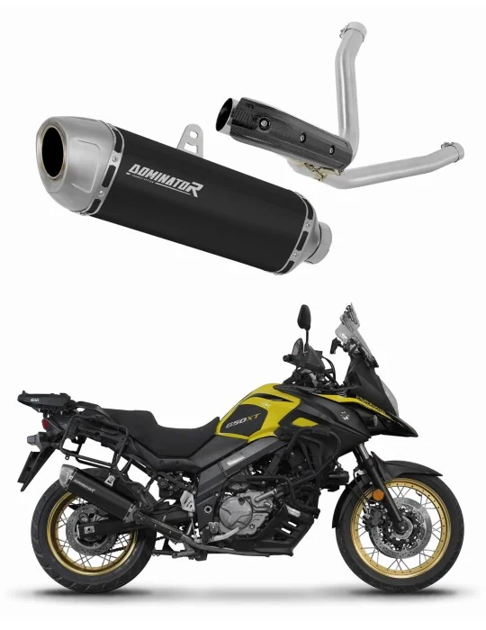 Silencieux slip-on Dominator S6 Noir pour Suzuki DL 650 V-Strom 2017-2025, vue 1