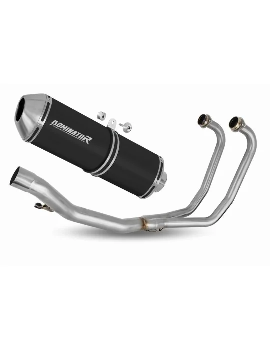 Ligne d'échappement complète inox Dominator OVR Noir pour Suzuki GS 500F 2004-2014, vue 1