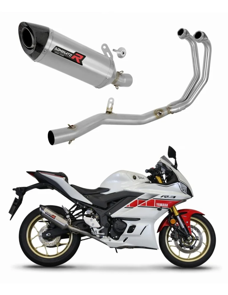 Ligne d'échappement complète inox Dominator HP8 pour Yamaha YZF-R3 (2019-2024) - réf. YA147DF