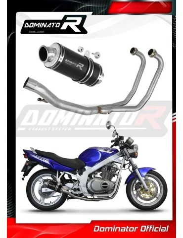 Ligne d'échappement complète inox Dominator GP1 Noir pour Suzuki GS 500E (1989-2009)