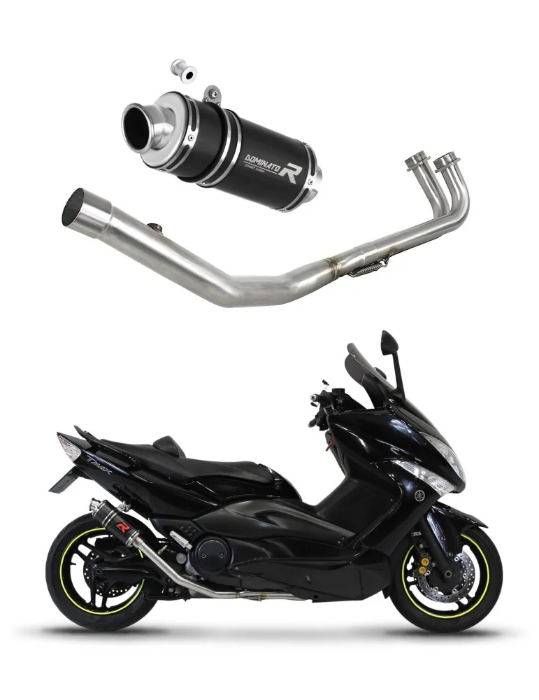 Ligne d'échappement complète inox Dominator GP1 Noir pour Yamaha T-max 500 (2008-2011)