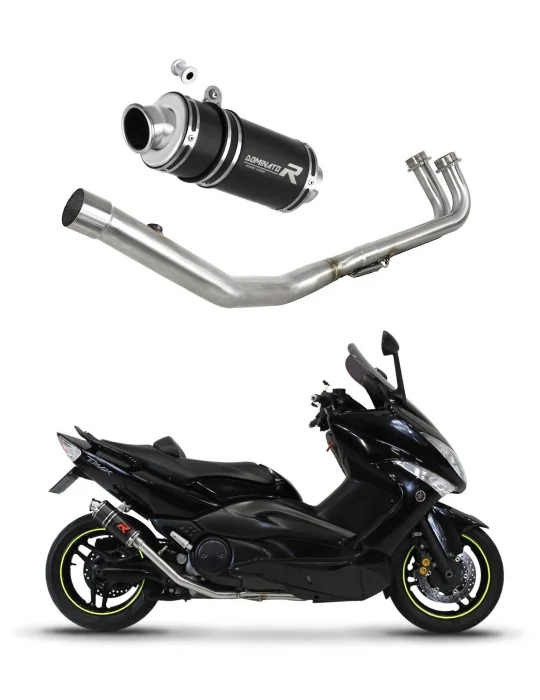 Ligne d'échappement complète inox Dominator GP1 Noir pour Yamaha T-max 500 2008-2011, vue 1