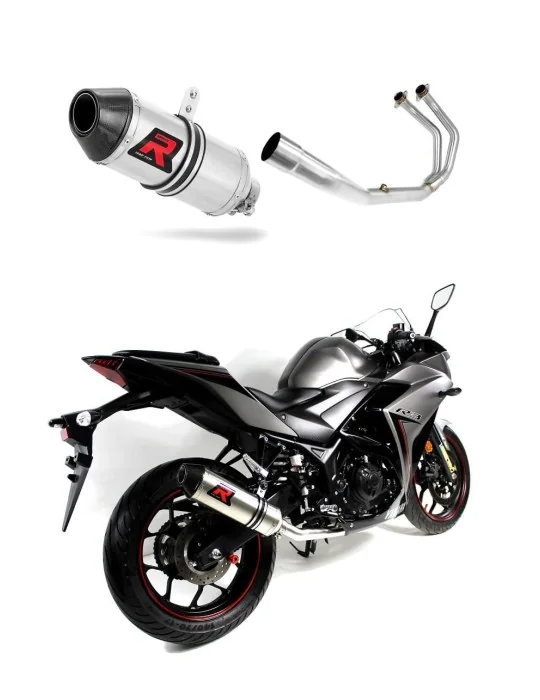 Ligne d'échappement complète inox Dominator HP3 pour Yamaha YZF R3 2015-2018, vue 1