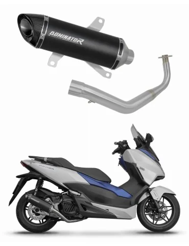 Ligne d'échappement complète inox Dominator HP8 Noir pour Honda NSS 125 Forza (2017-2020)