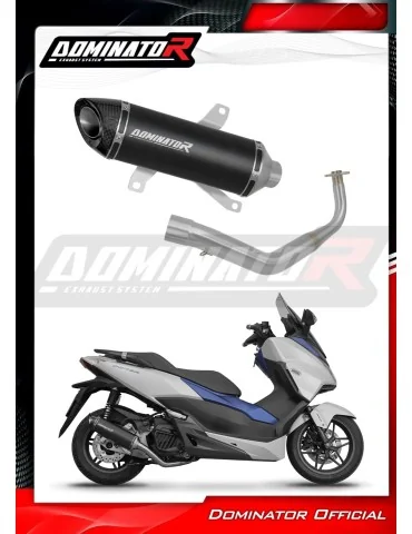 Ligne d'échappement complète inox Dominator HP8 Noir pour Honda NSS 125 Forza (2017-2020)
