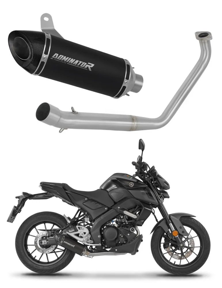 Ligne d'échappement complète inox Dominator HP8 Noir pour Yamaha MT 125 (2020)