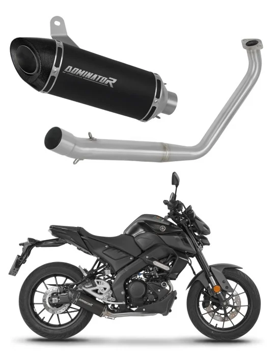 Ligne d'échappement complète inox Dominator HP8 Noir pour Yamaha MT 125 2020, vue 1