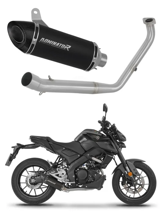 Ligne d'échappement complète inox Dominator HP8 Noir pour Yamaha MT 125 2021-2024, vue 1