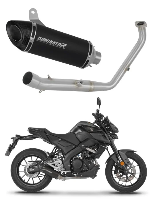 Ligne d'échappement complète inox Dominator HP8 Noir pour Yamaha MT 125 2024-2026, vue 1