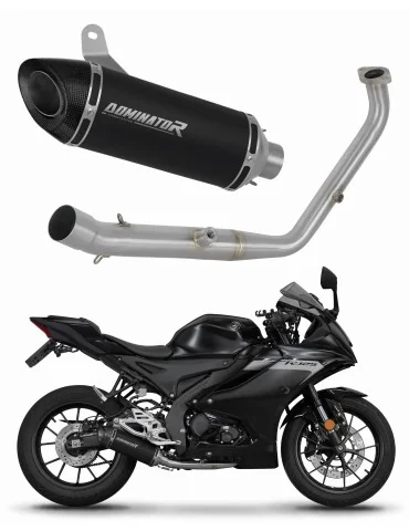 Ligne d'échappement complète inox Dominator HP8 Noir pour Yamaha YZF R125 Euro 5+ (2024-2025)