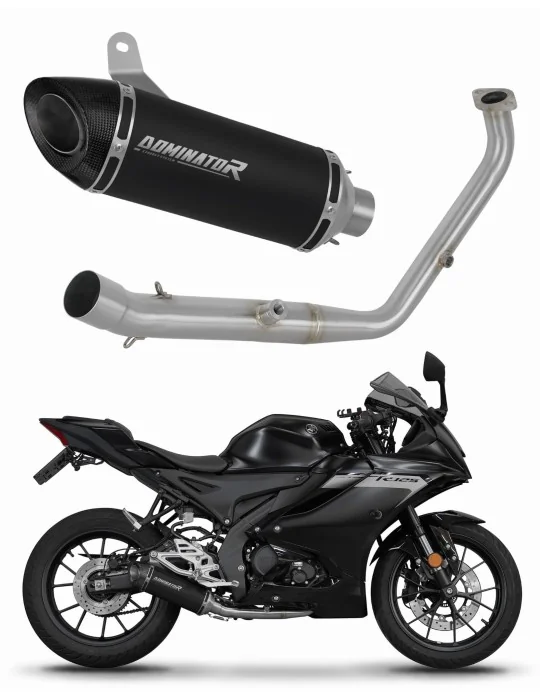 Ligne d'échappement complète inox Dominator HP8 Noir pour Yamaha YZF R125 2024-2025, vue 1