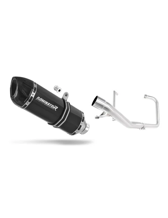 Ligne d'échappement complète inox Dominator HP1 Noir pour Yamaha YBR 125 2009-2018, vue 1