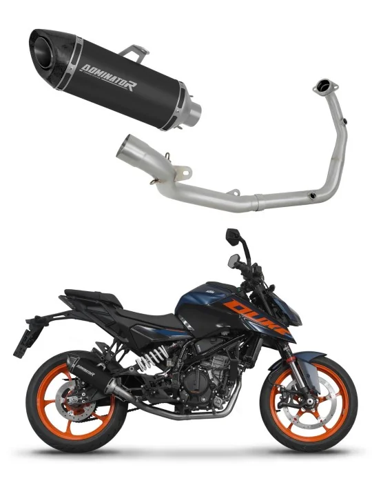 Ligne d'échappement complète inox Dominator HP8 Noir pour KTM 125 Duke 2024, vue 1